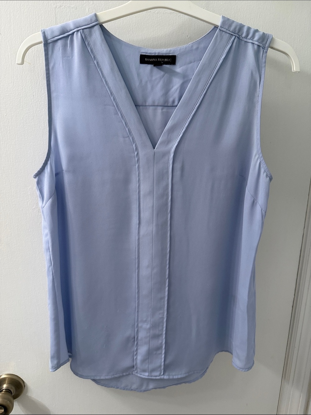 Banana Republic Soft Blue V-Neck Sleeveless Top
